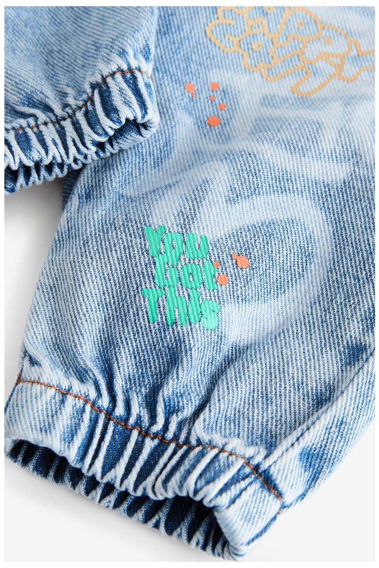 Kids' Smile Elastic Waist Graphic Jeans, Alternate, color, BLUE