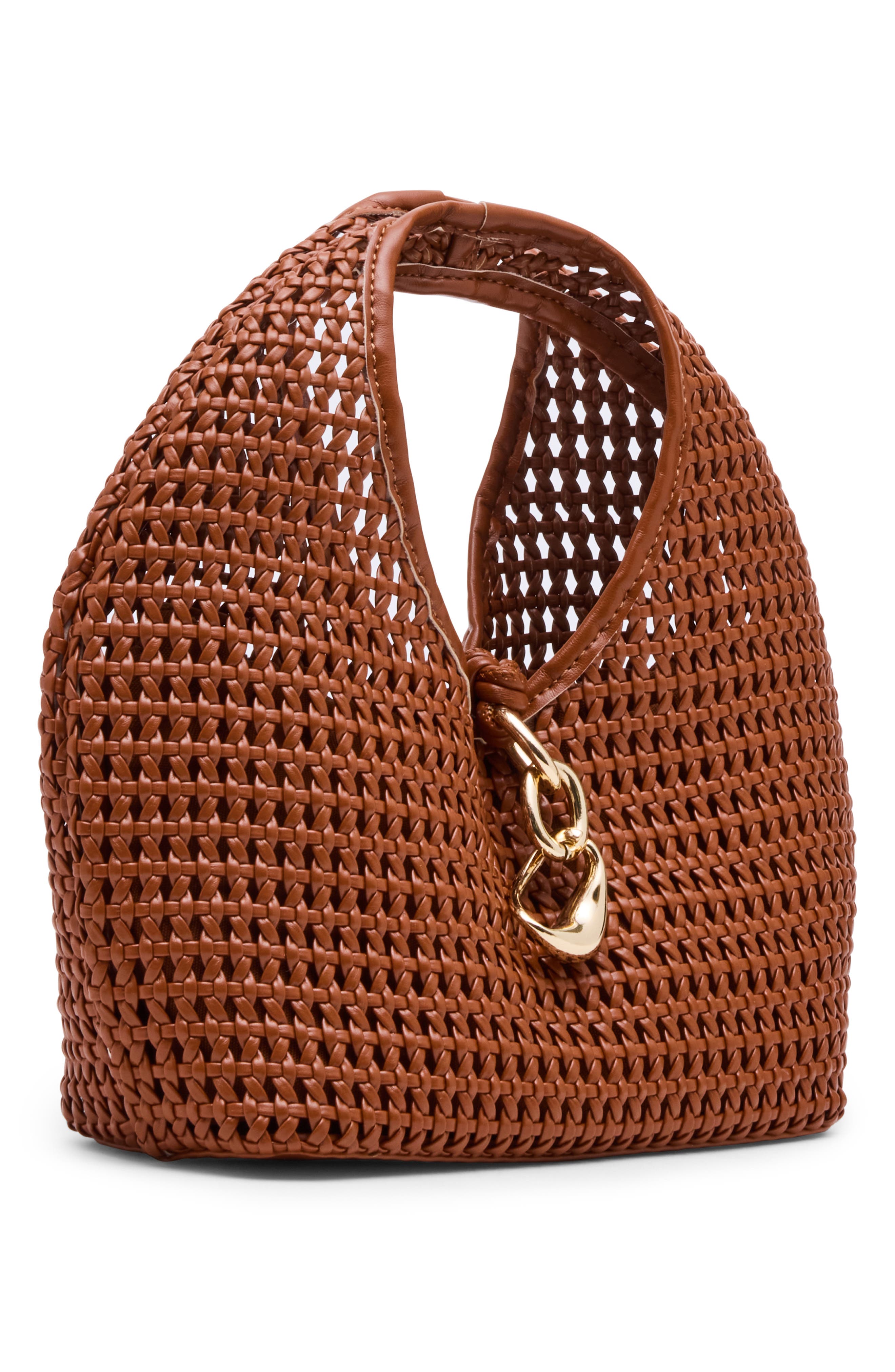 Dolce Vita Dahlia Woven Handbag, Alternate, color, Cognac