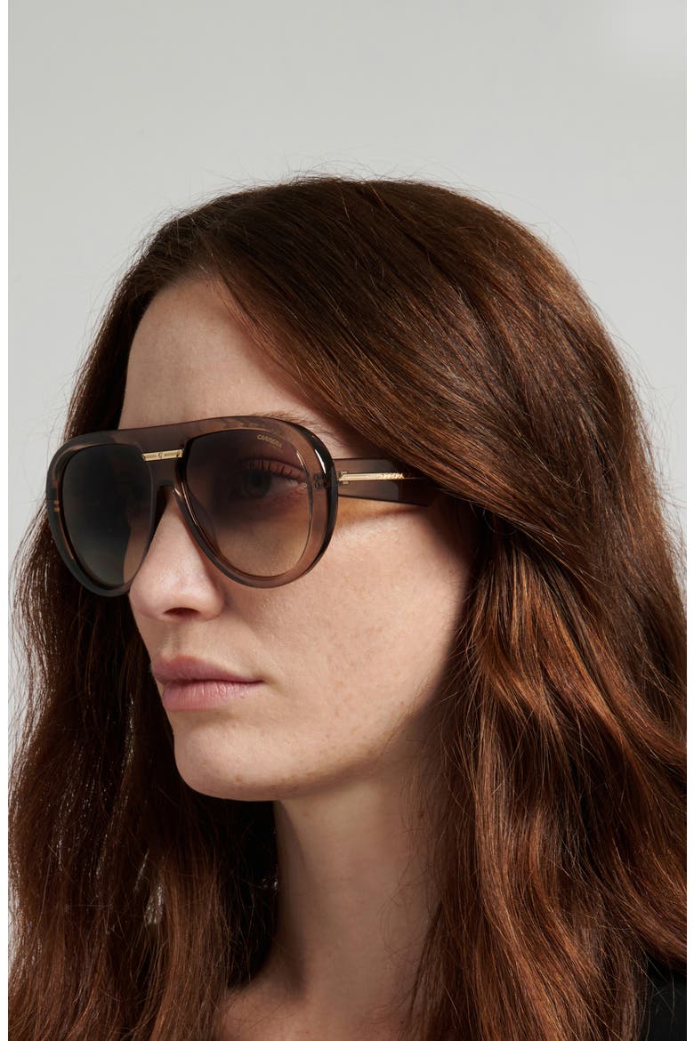 Victory 59mm Gradient Pilot Sunglasses, Alternate, color, NUDE/ PINK DS