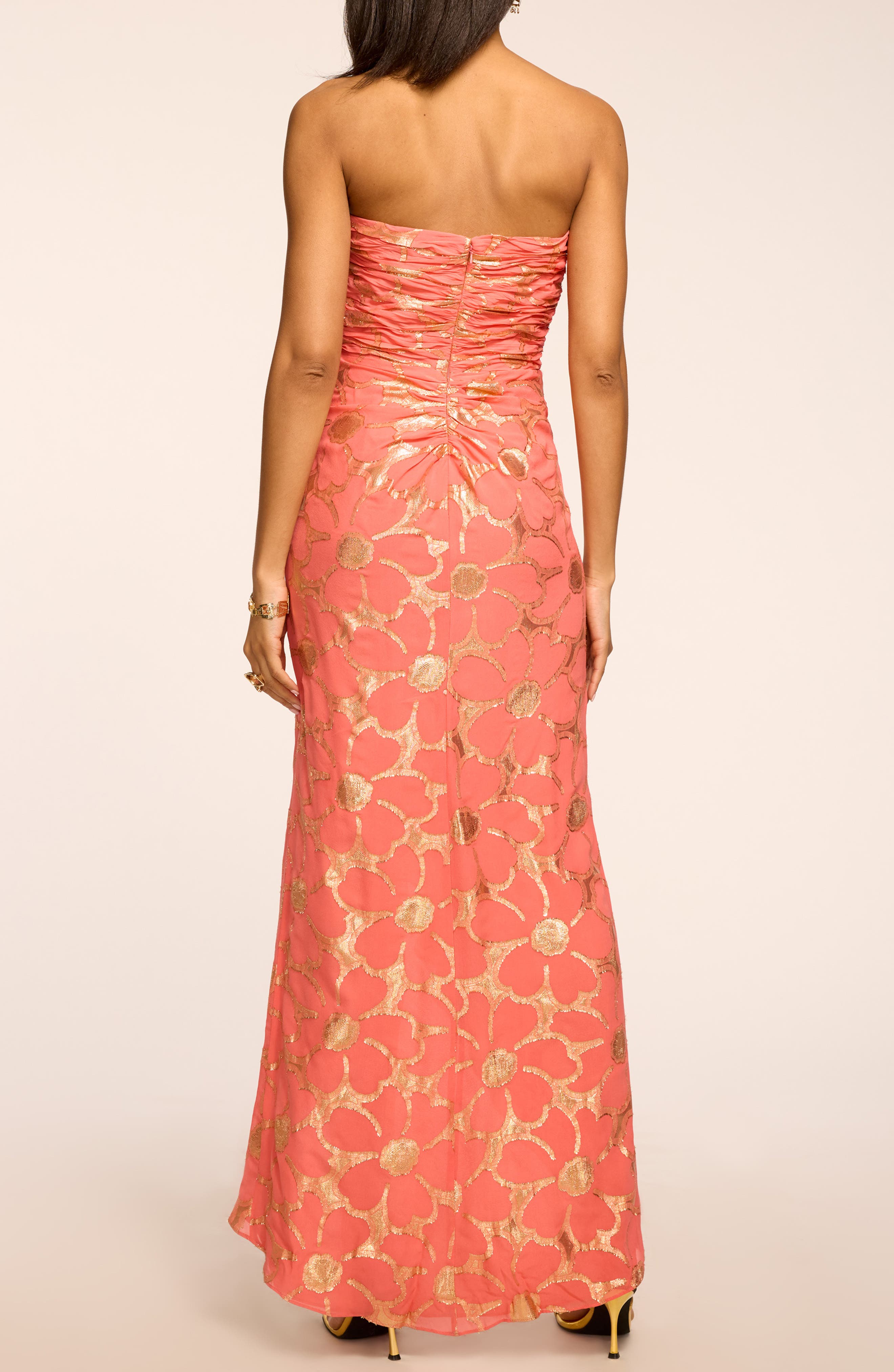Daisy Goldie Metallic Strapless Gown - image 2