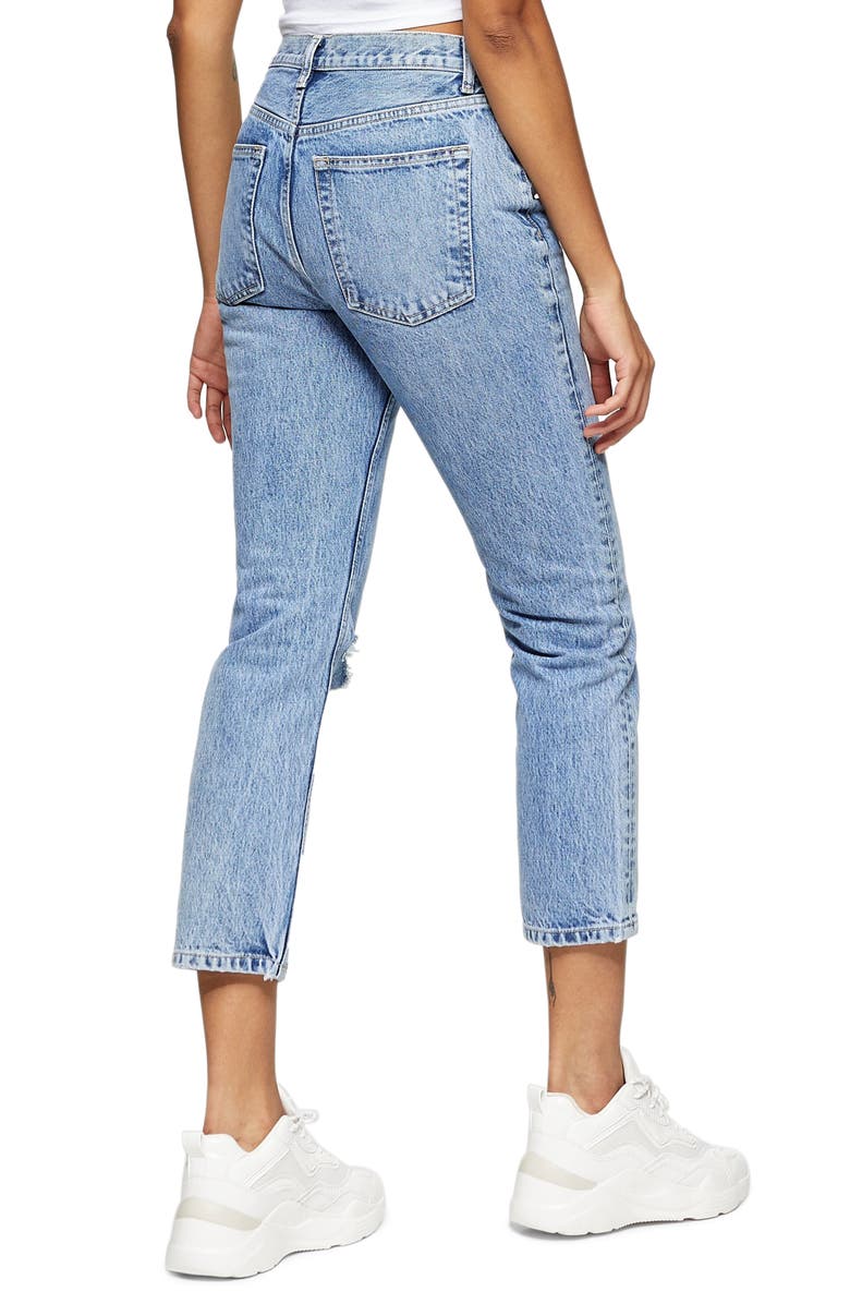 Topshop Chicago Crop Slim Straight Jeans, Alternate, color,