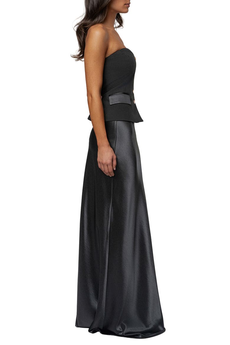 Strapless Button Front Vest, Alternate, color, BLACK