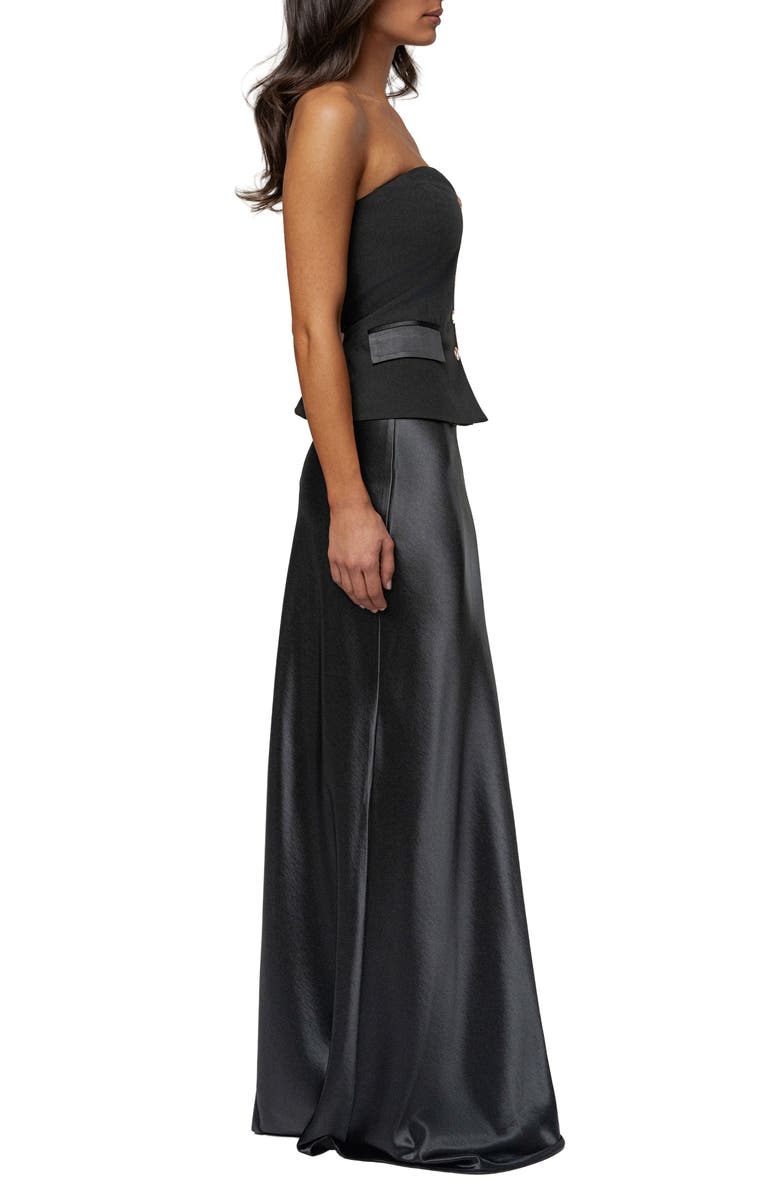 JLUXLABEL Strapless Button Front Vest, Alternate, color, Black