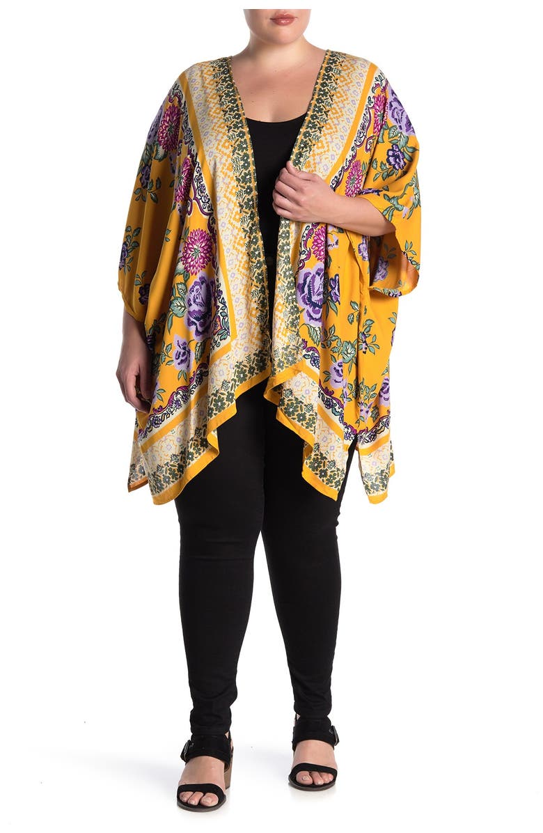 Angie Floral Border Kimono, Main, color, 