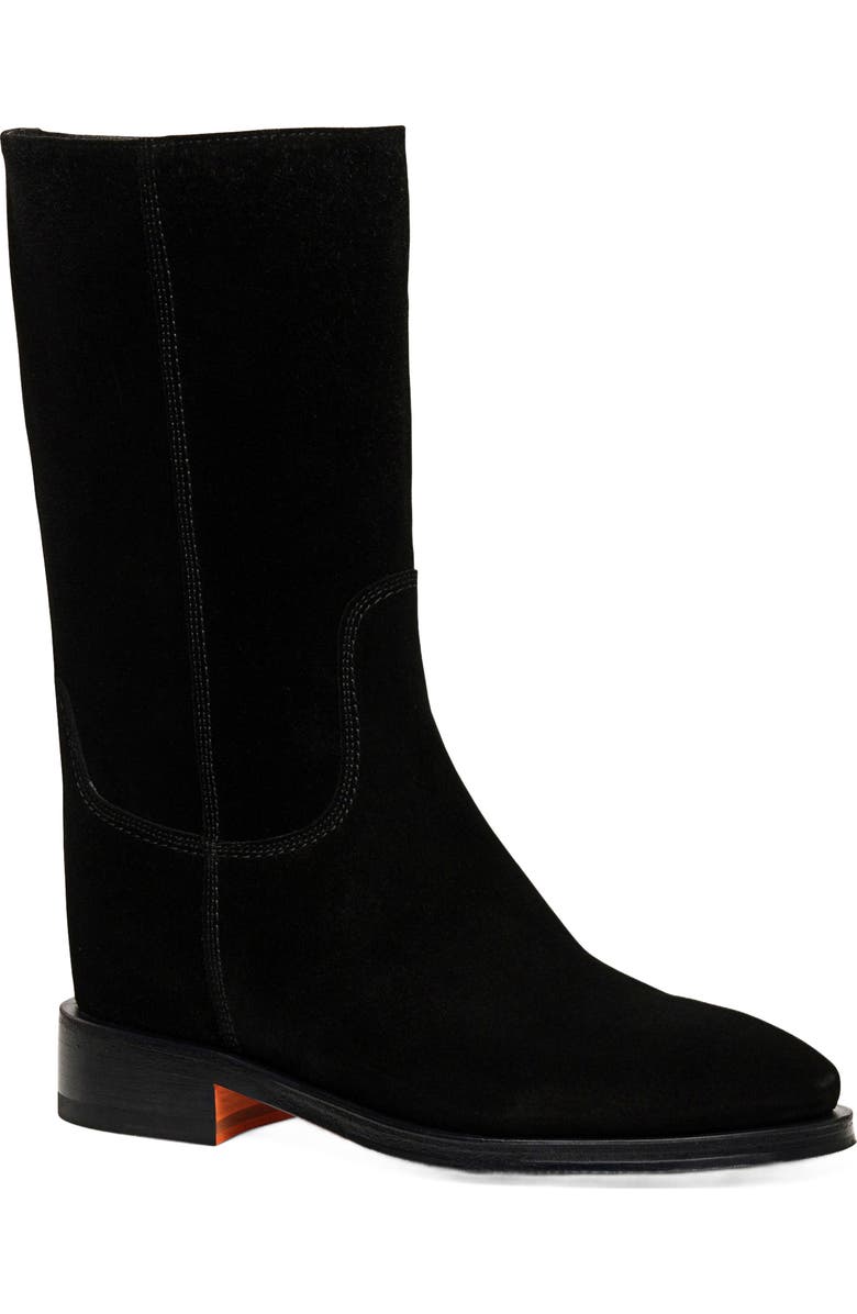 Santoni Suede boot, Alternate, color, Black