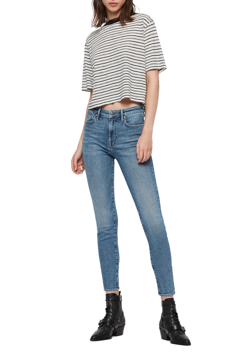 AllSaints Roxanne Ankle Skinny Jeans, Alternate, color,