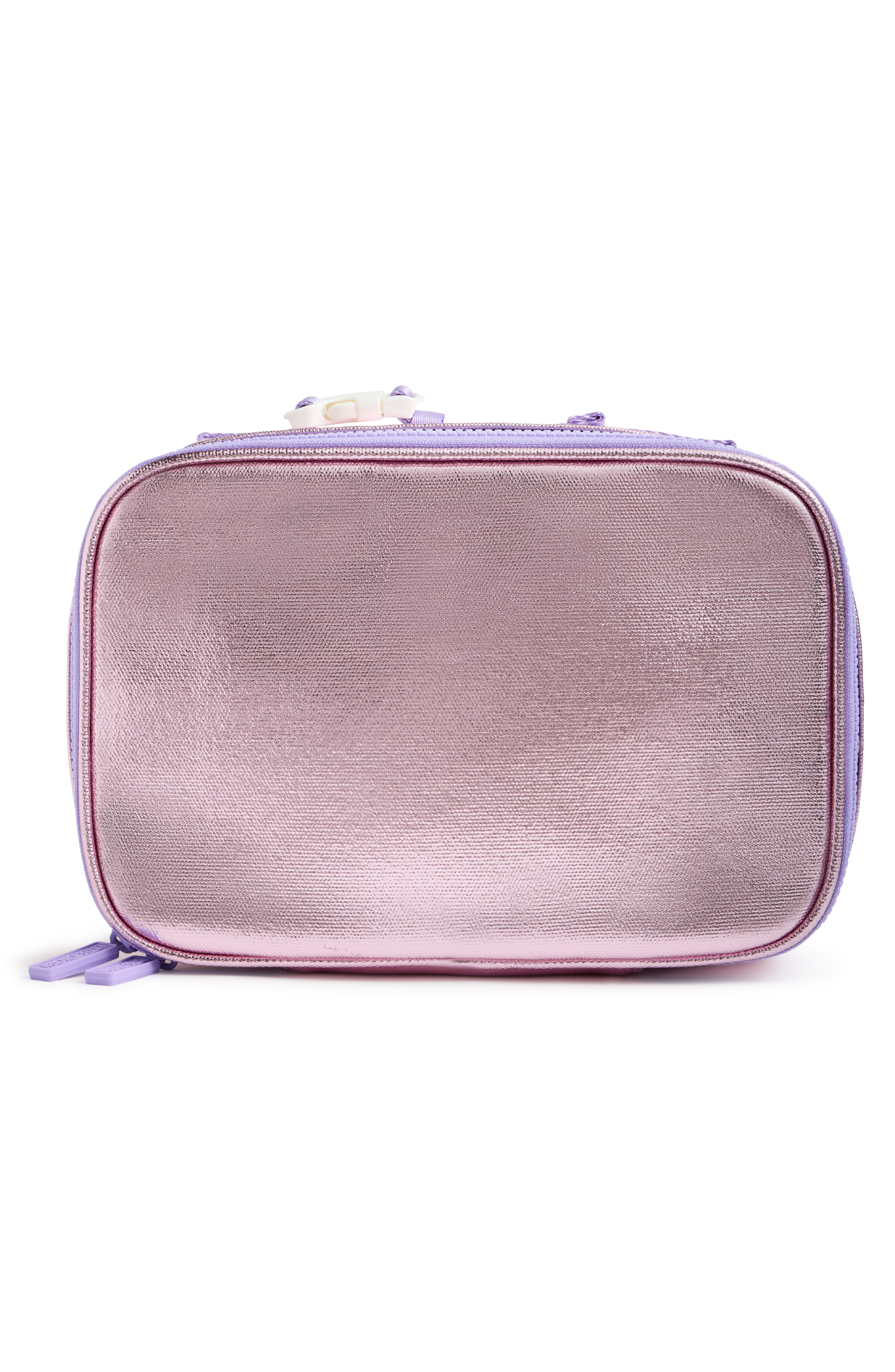 Kids' Metallic Canvas Lunchbox, Main, color, Pink Metallic