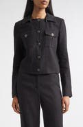 ST. JOHN Linen Blend Twill Jacket