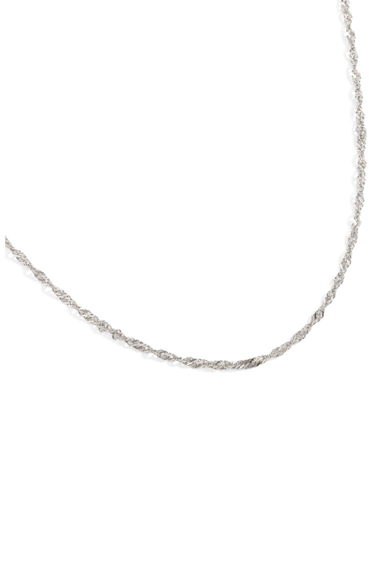 Singapore Chain Layering Necklace, Alternate, color, Silver