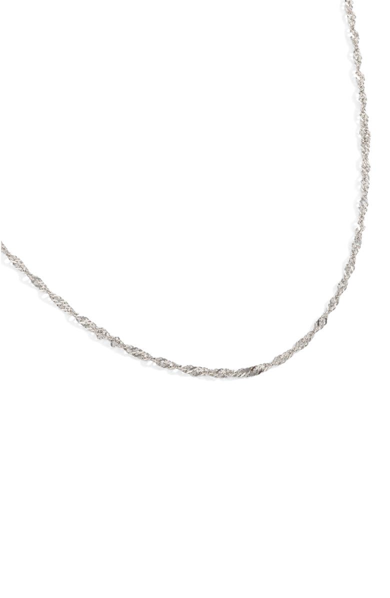Alex and Ani Singapore Chain Layering Necklace, Alternate, color, Silver