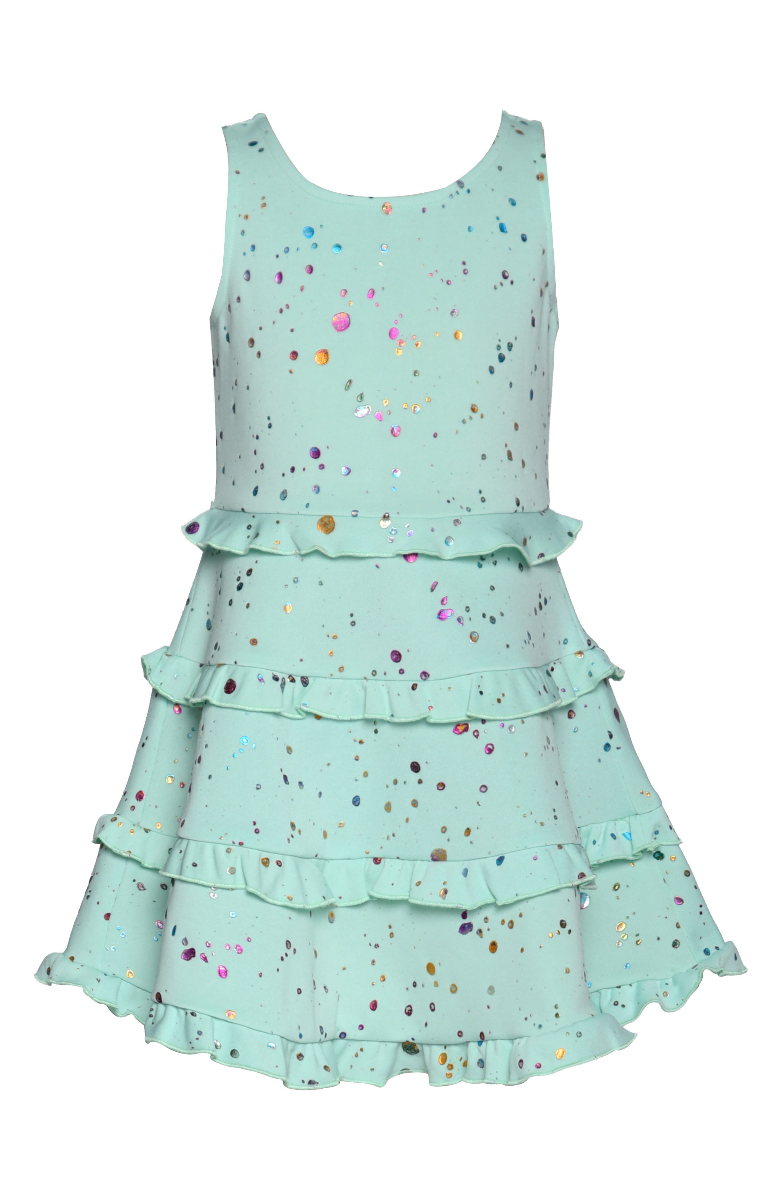 Kids' Splatter Print Tiered Ruffle Dress