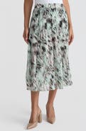 KASPER Abstract Print Pull-On Midi Skirt