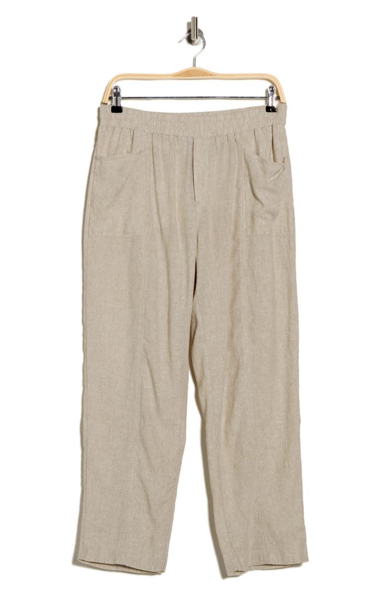 Caslon<sup>®</sup> Pull-On Linen Blend Pants, Alternate, color, Flax