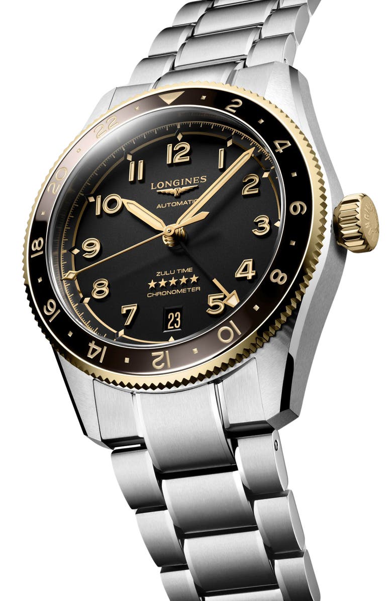 Longines Spirit Zulu Bracelet Watch, 39mm, Alternate, color, Anthracite