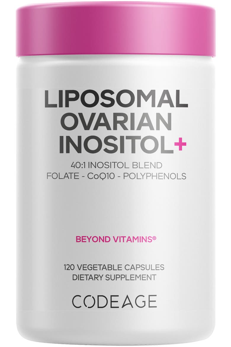 Liposomal Ovarian Inositol + Folate & CoQ10 Supplement, Main, color, White