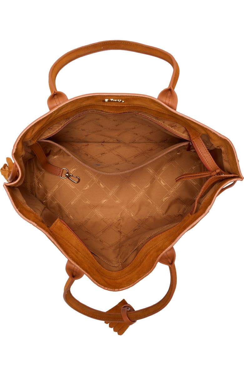 Longchamp Medium Leather Tote Bag, Alternate, color, Pumpkin