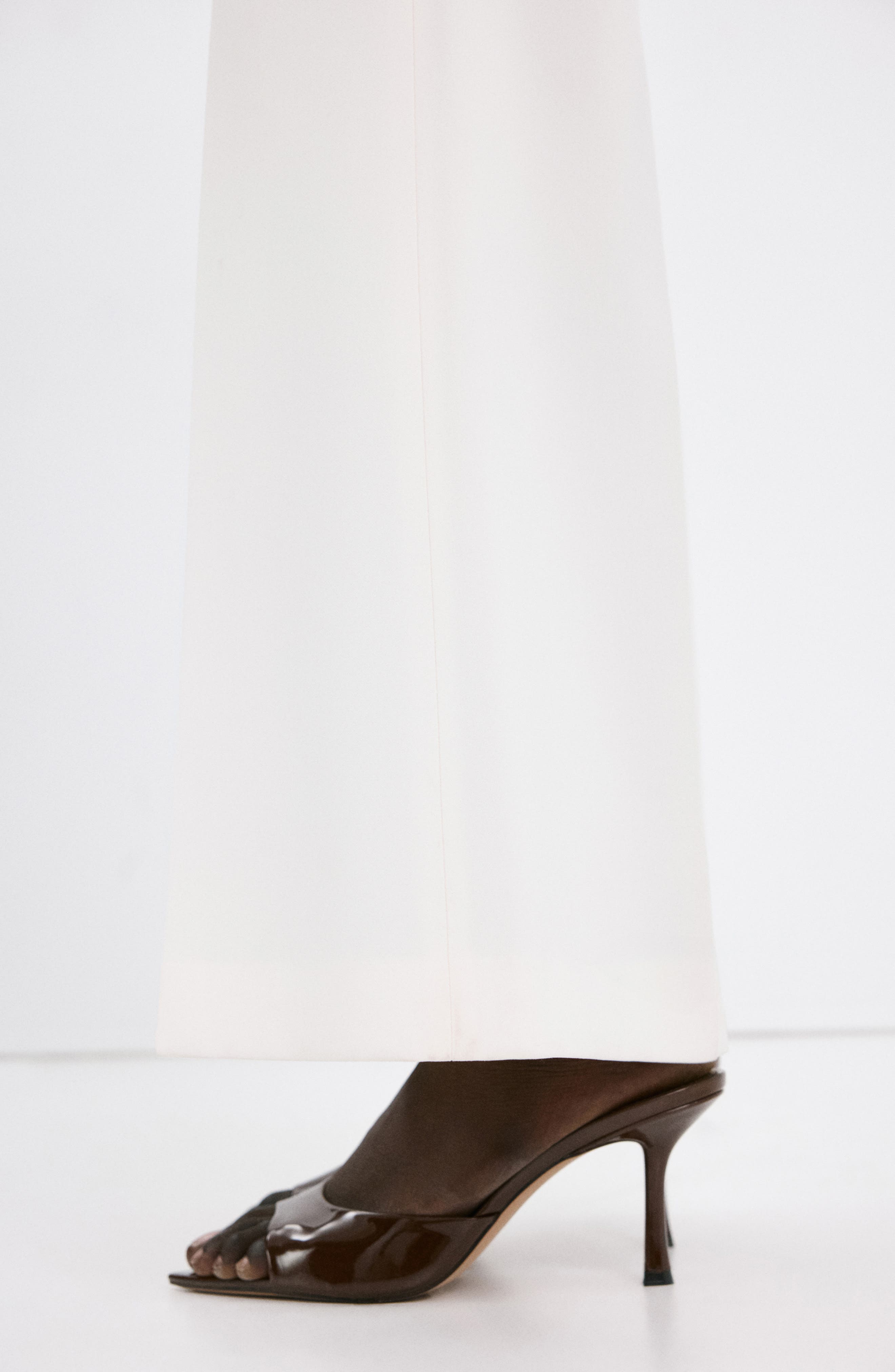 Pointed Toe Slide Sandal, Alternate, color, SHINY CHOCOLATE