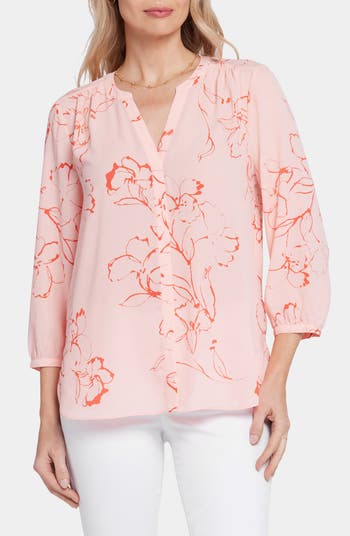 (取寄) エヌワイディージェイ レディース ピンタック ブラウザ NYDJ women Pintuck Blouse Bonnie Blooms MGGT4277_858_1.jpg?v=1748820761