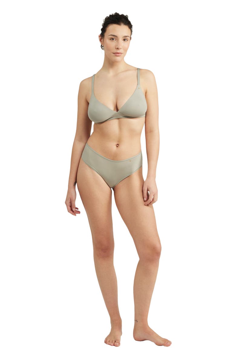 Nudea The Stretch Mid Rise Bikini Brief, Main, color, Sage Green