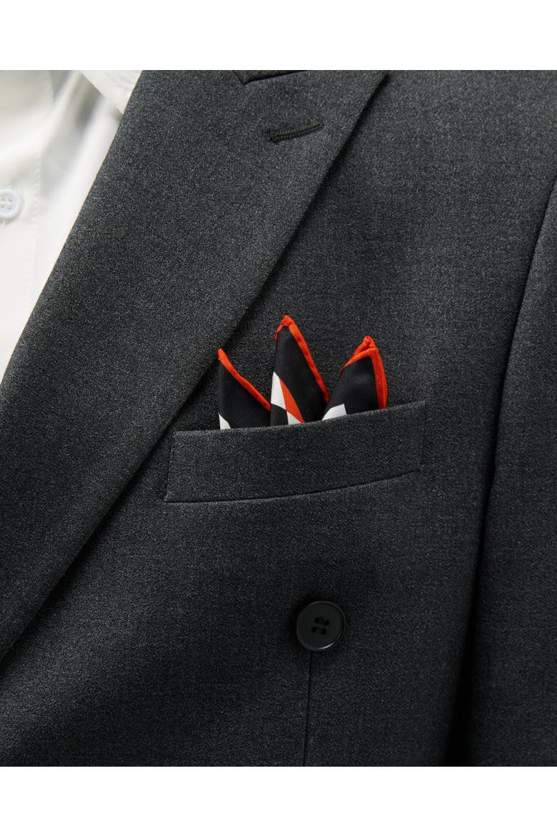 Diamond Silk Pocket Square, Alternate, color, Red & Black