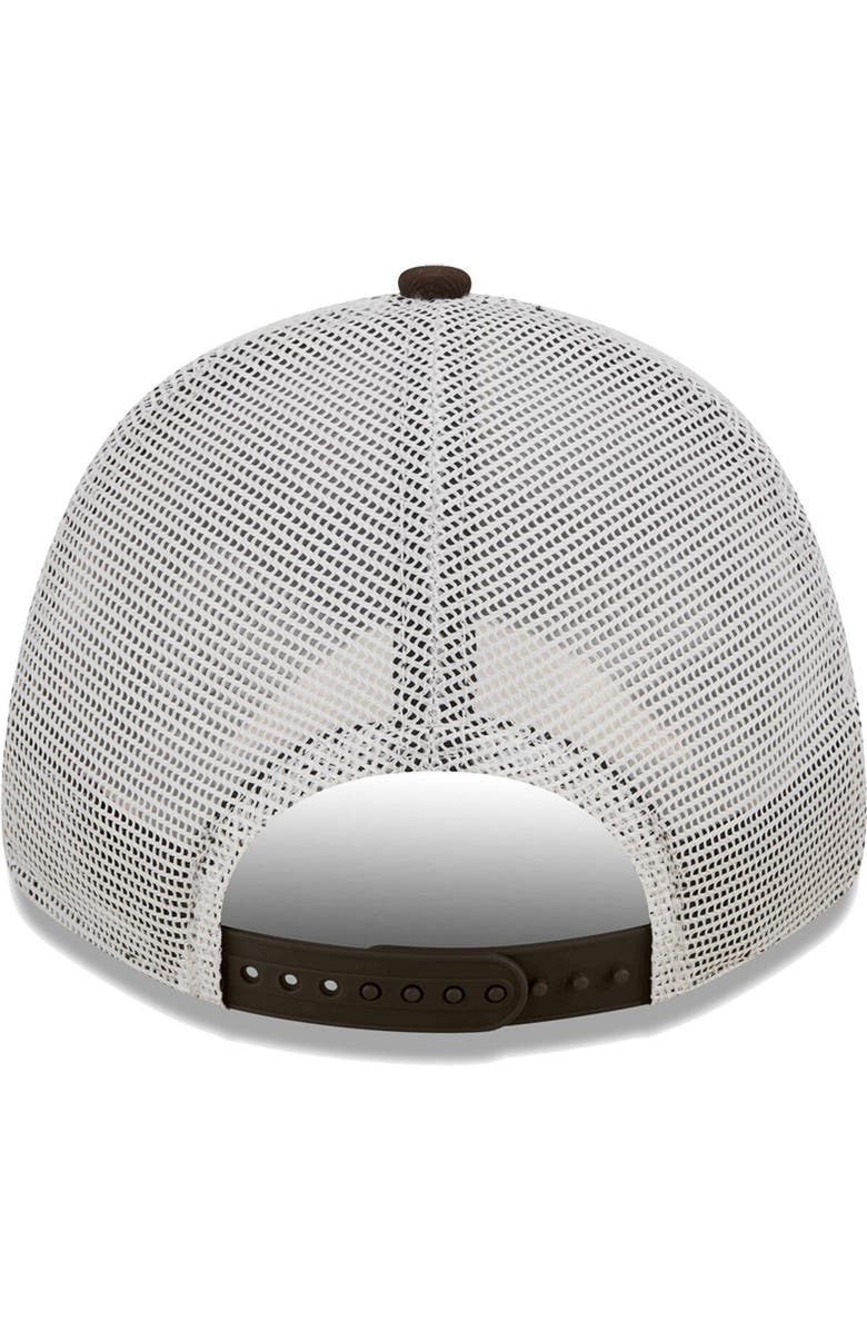 New Era Men's New Era Brown/White Cleveland Browns Logo Patch Trucker 9FORTY Snapback Hat, Alternate, color, Brown