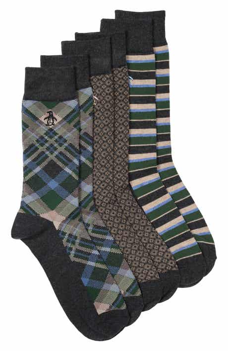 Assorted Russell Plaid 3-Pack Dress Socks