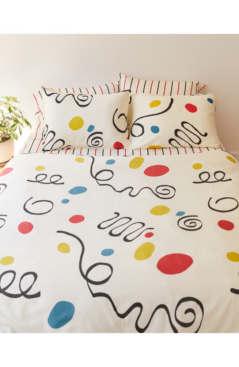 Dusen Dusen Print Cotton Sateen Duvet Cover & Sham Set, Alternate, color, 