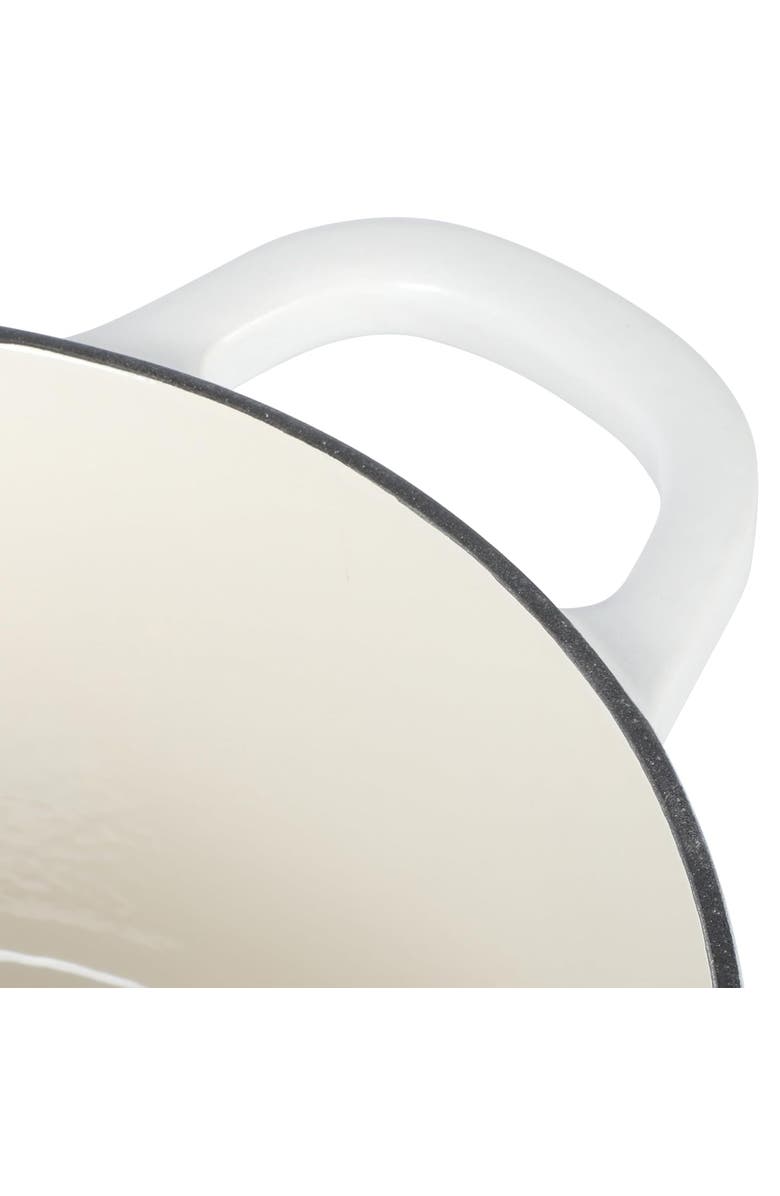 Crockpot 5 Quart Round Enameled Cast Iron Dutch Oven with Lid, Alternate, color, White