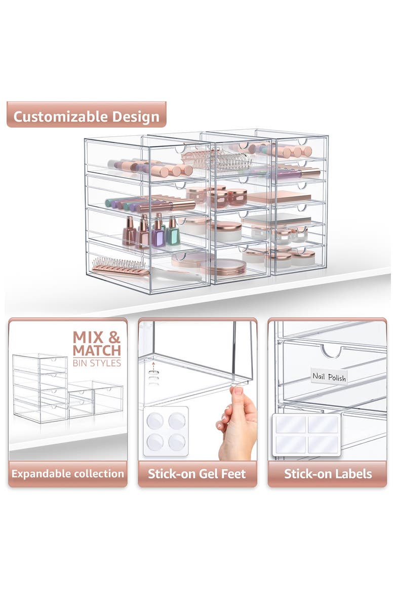 7-Drawer Acrylic Organizer, Alternate, color, CLEAR