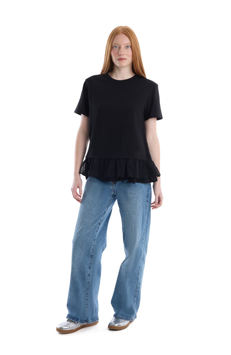 Wilt Short Sleeve Mixed Media Tee, Alternate, color, Black