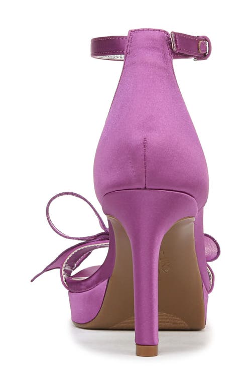 Naturalizer Always Bow Ankle Strap Platform Sandal In Hyper Violet Satin