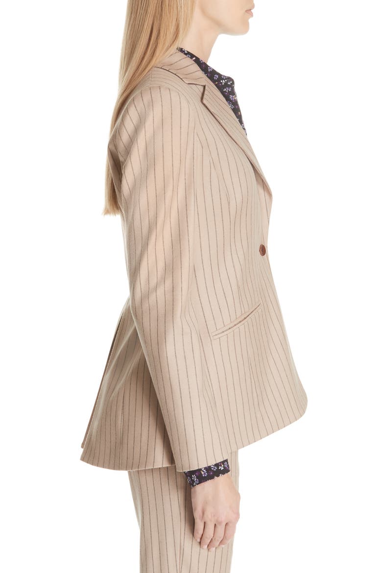 Pinstripe Jacket, Alternate, color, LIGHT CAMEL