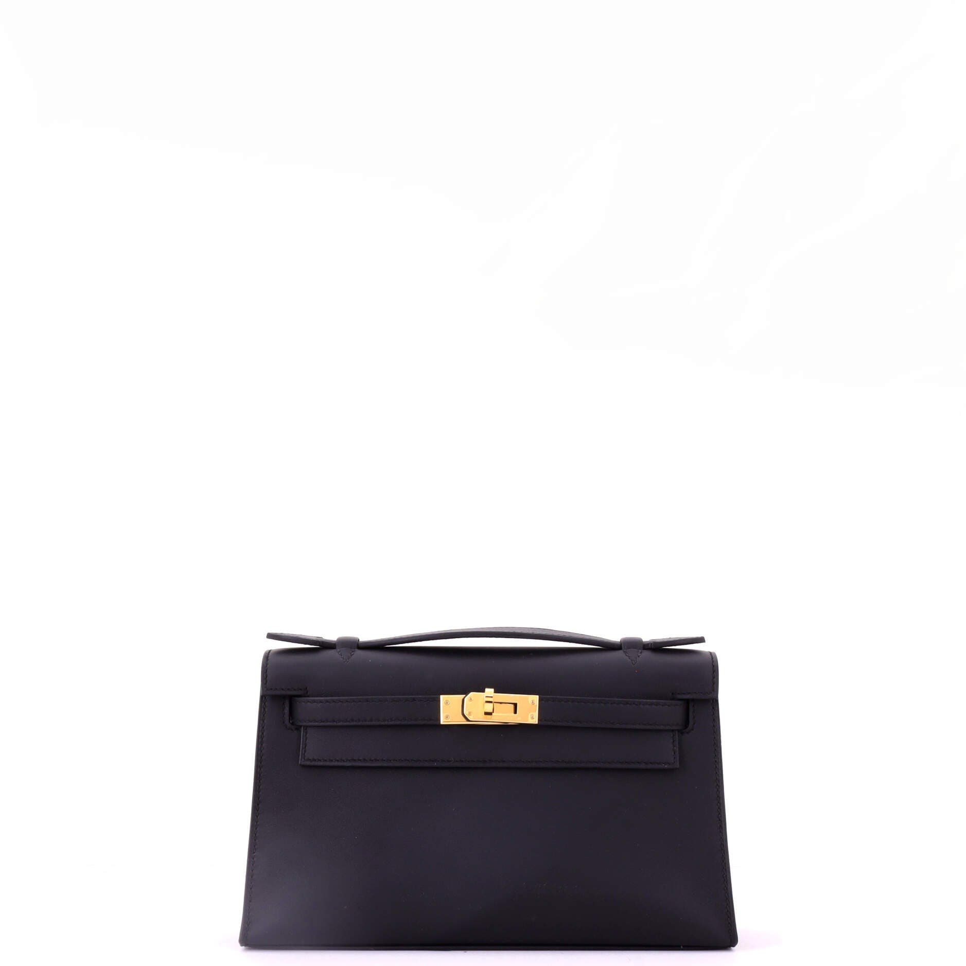 Pre-Owned Hermes Kelly Pochette Swift, Main, color, Noir