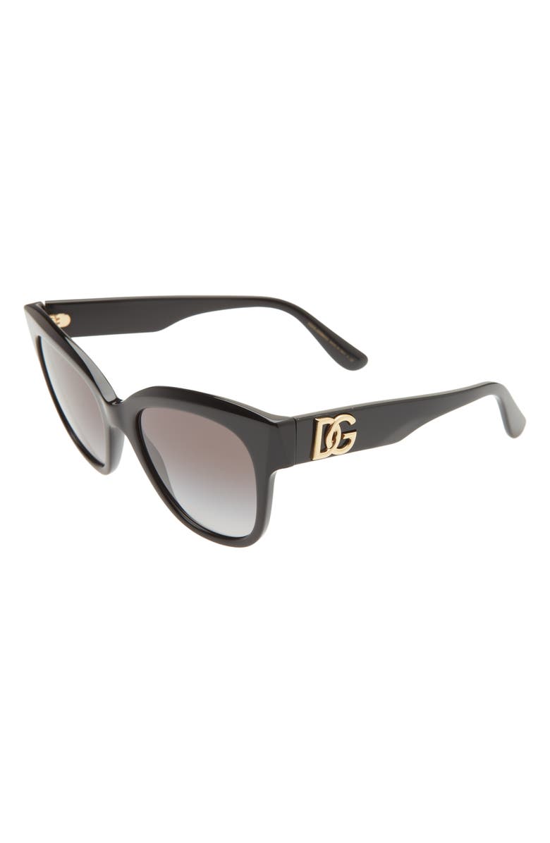 Dolce&Gabbana 53mm Butterfly Sunglasses, Alternate, color, Black / Grey Gradient