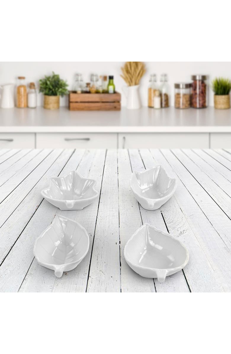MARTHA STEWART 4 Piece Ceramic Tidbit Dish Set, Alternate, color, White
