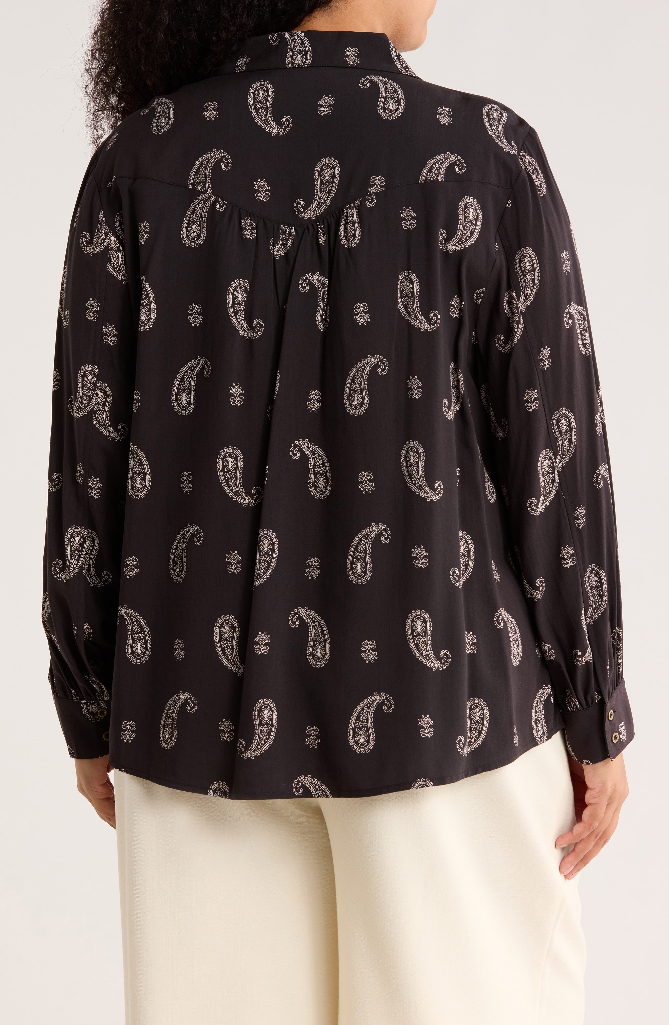 Paisley Long Sleeve Button-Up Shirt - image 2