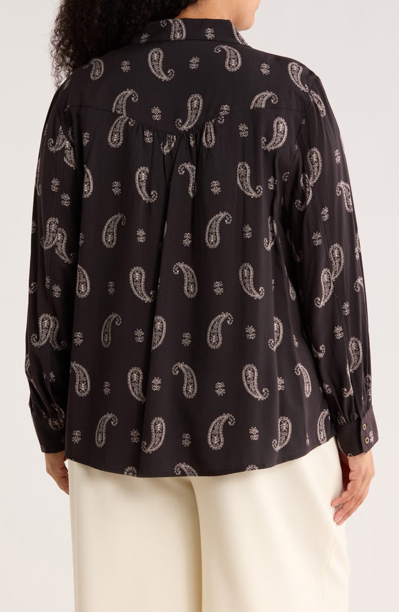 DR2 by Daniel Rainn Paisley Long Sleeve Button-Up Shirt, Alternate, color, Black