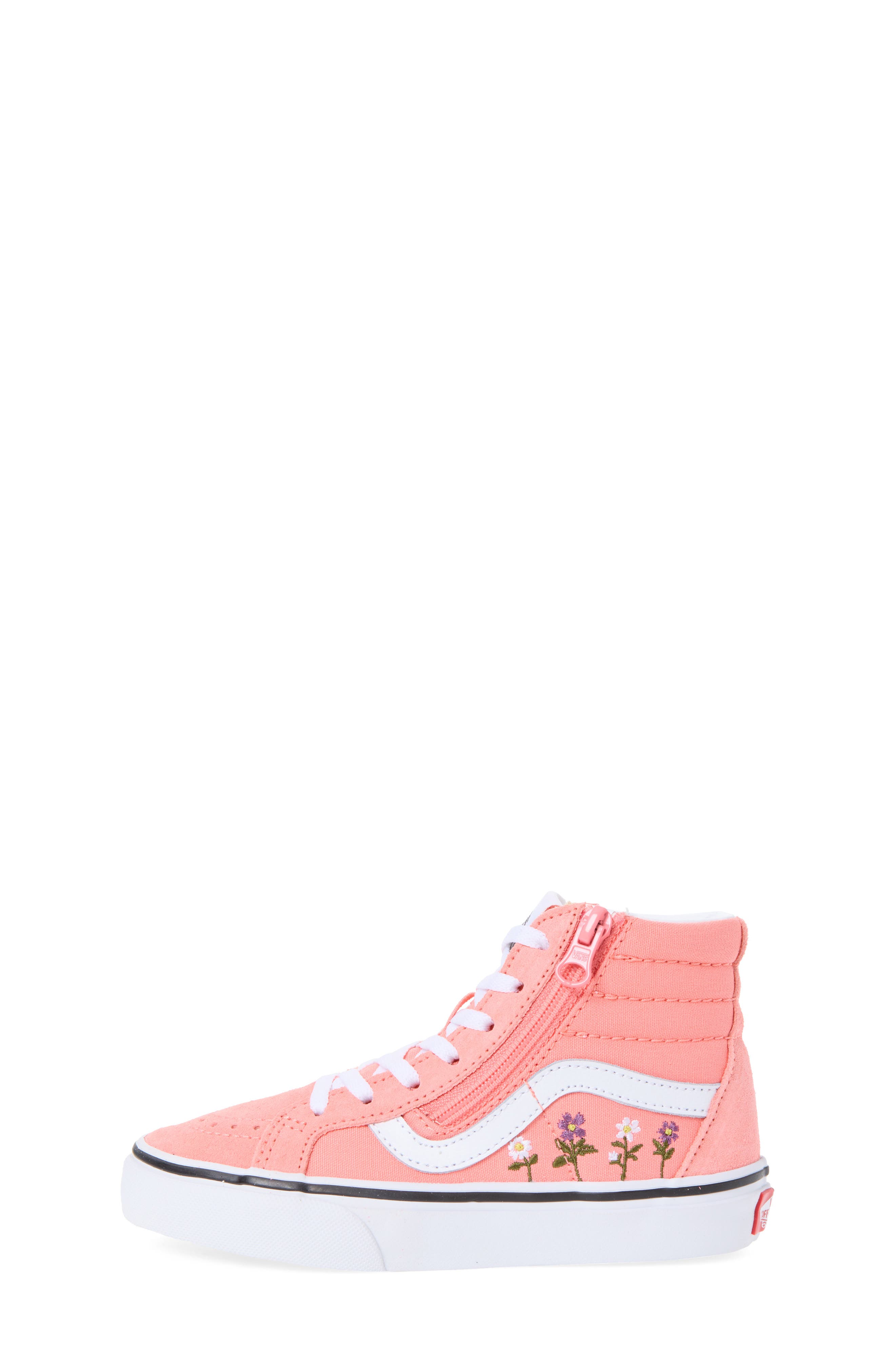 Kids' Sk8-Hi Reissue Side Zip Sneaker, Alternate, color, FLORAL EMBROIDERY SUNSET PINK