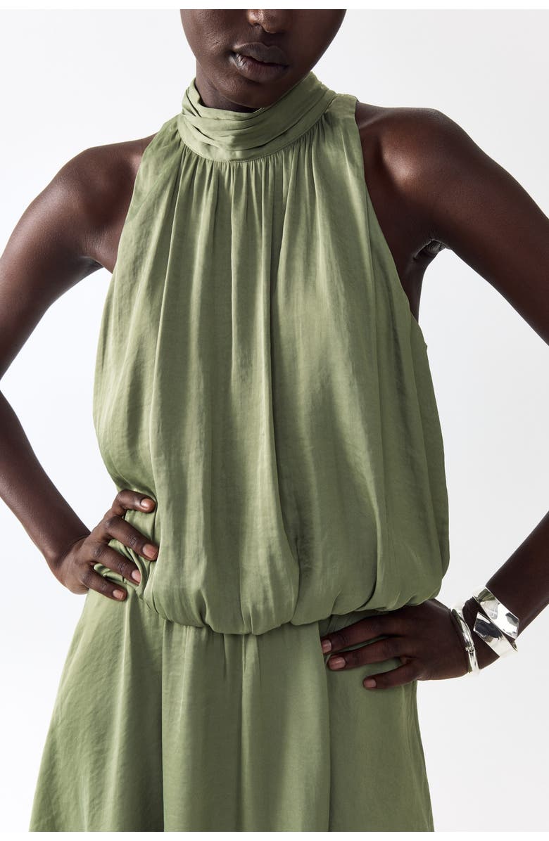 H&M Asymmetric-skirt Dress, Alternate, color, Green