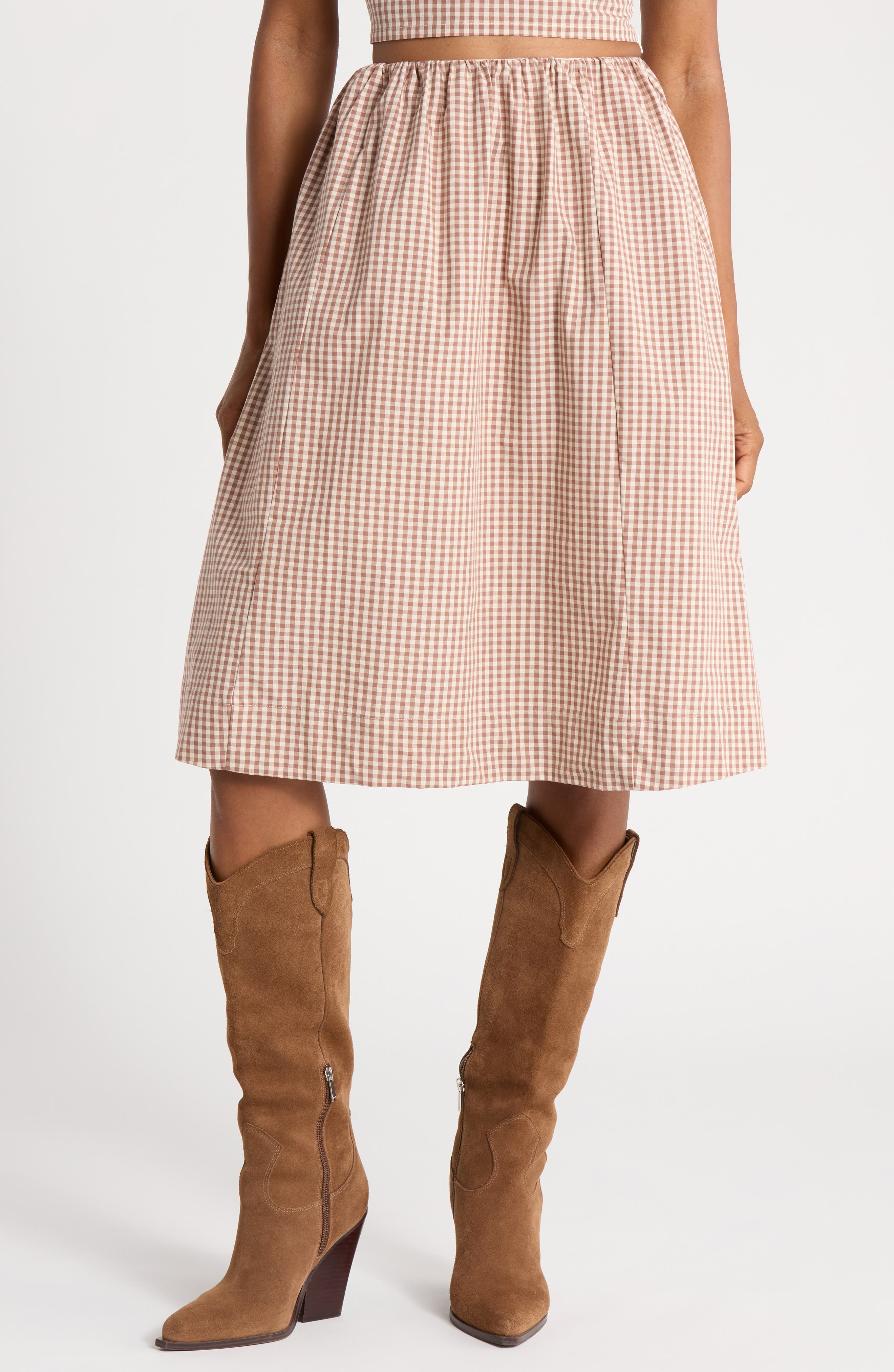 Gingham Elasticated Skirt
