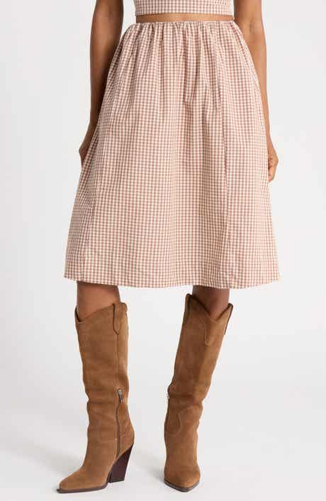 Gingham Elasticated Skirt