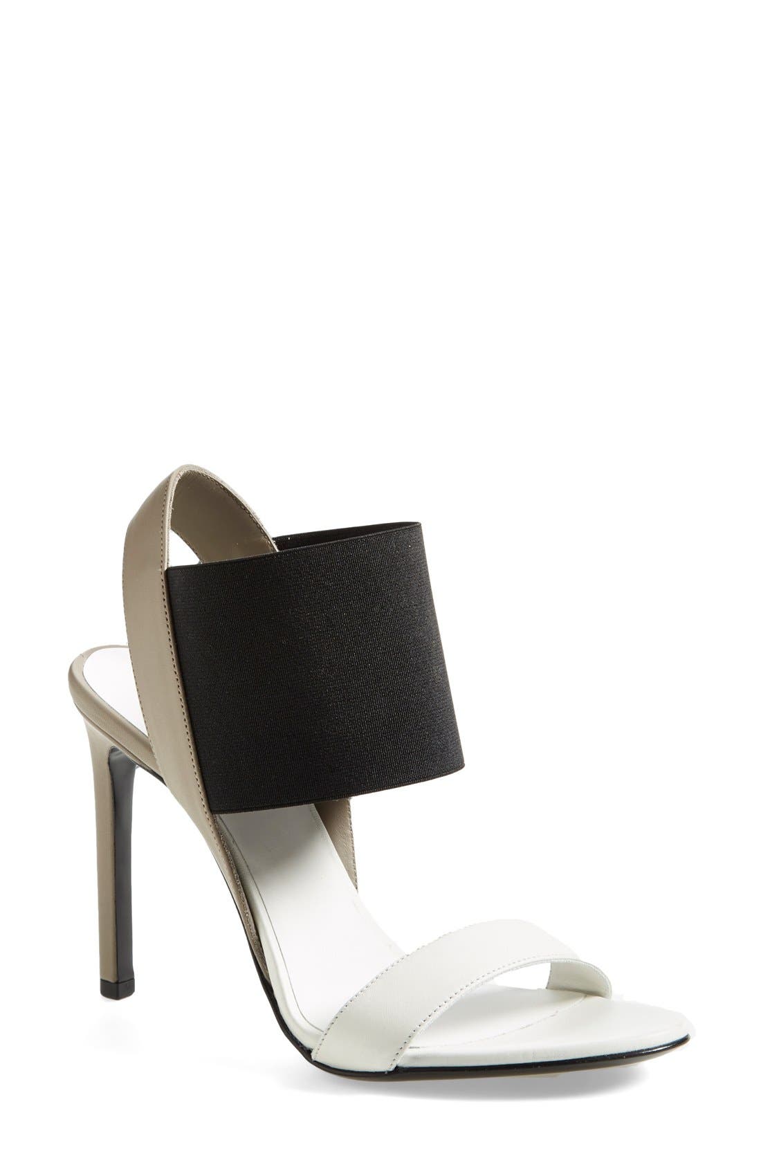 'Gaudin' Leather Sandal, Main, color, BONE/ BLACK/ WOODSMOKE
