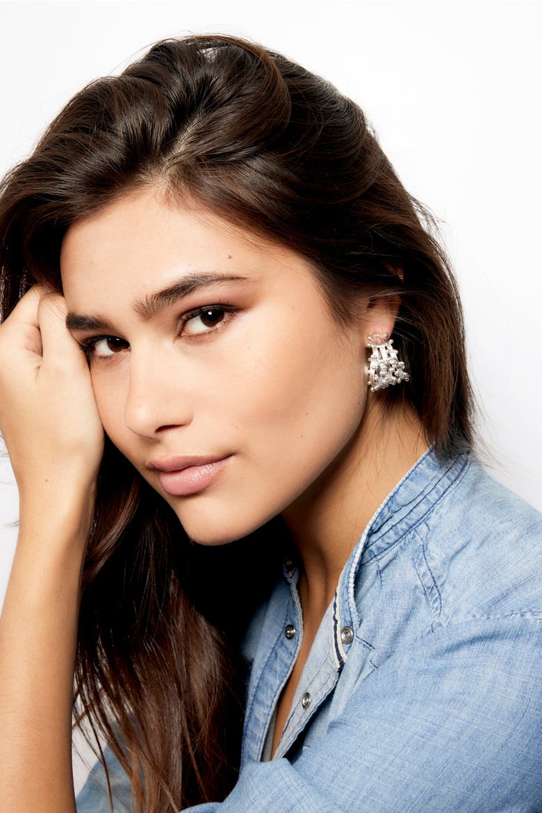 Gold Hoops Earrings, Alternate, color, SILVER