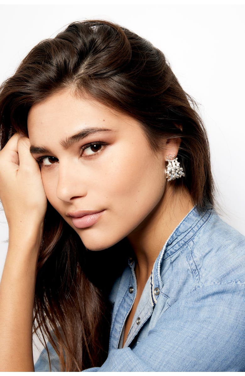 SYLVIA TOLEDANO Gold Hoops Earrings, Alternate, color, Silver