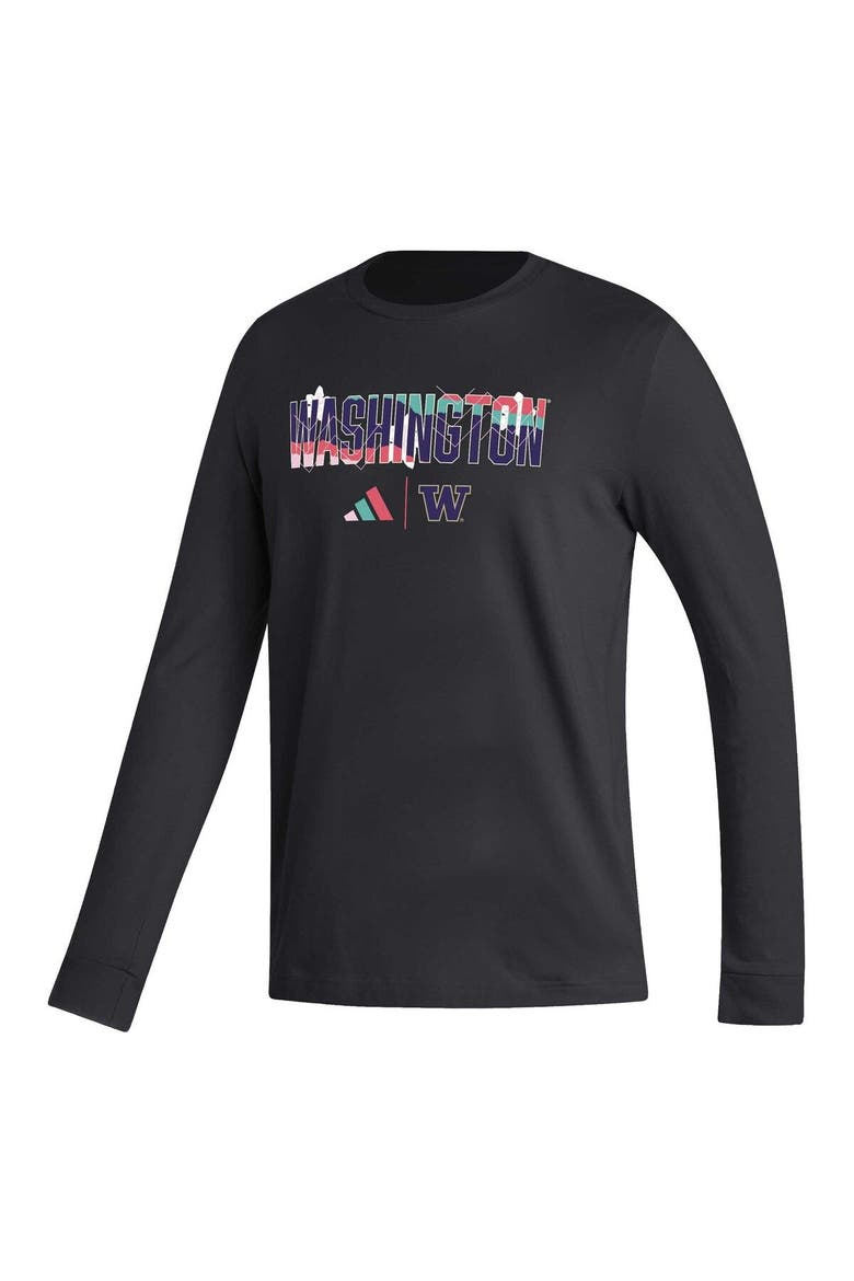 Men's adidas Black Washington Huskies Honoring Black Excellence Long Sleeve T-Shirt, Alternate, color, Black