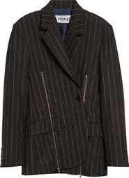 MONSE Deconstructed Pinstripe Stretch Wool Blazer
