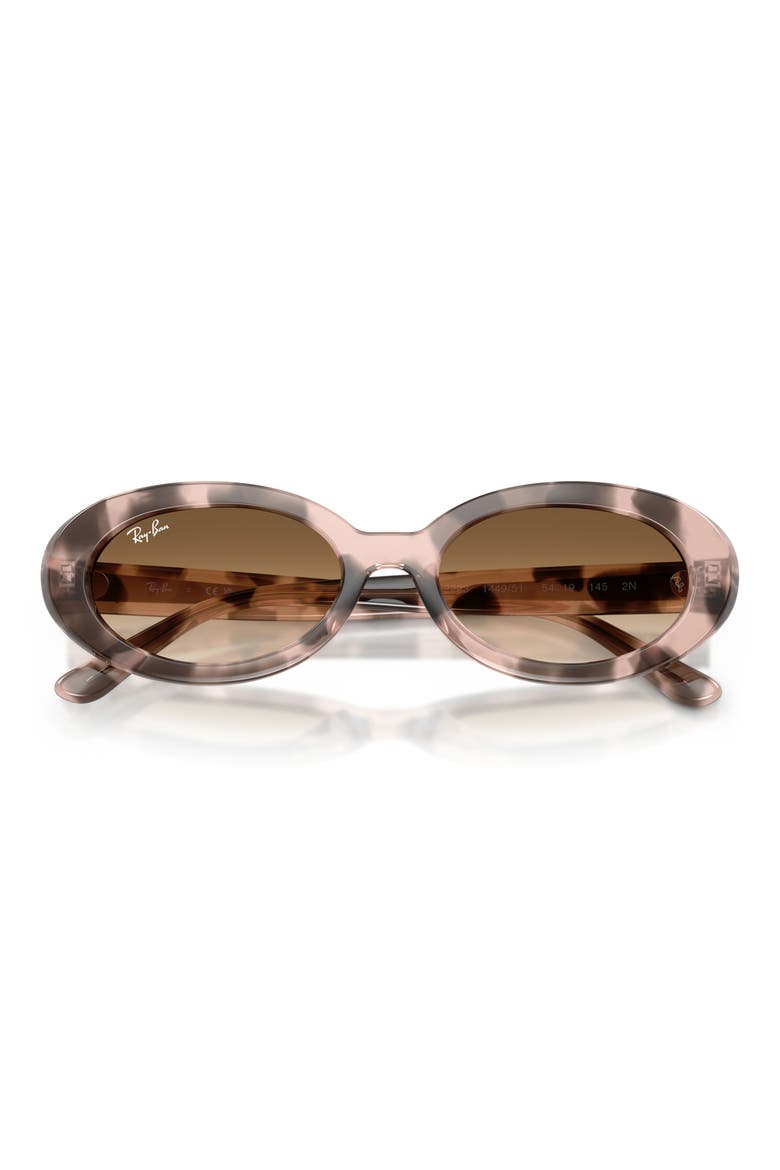 54mm Gradient Oval Sunglasses, Alternate, color, OPAL PINK HAVANA / CLEAR BROWN