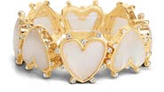Jessica Simpson Gold-Tone Heart Bracelet with Rhinestone Embellishments