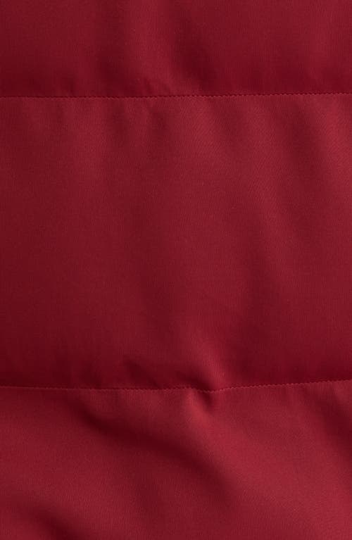Off Season Nfl Team Water Repellent Long Puffer Coat In Burgundy