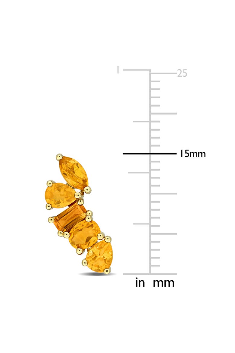 Multi-Shaped Citrine Crawler Stud Earrings, Alternate, color, YELLOW